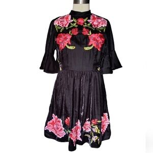 Asos embroidered floral velvet dress 6